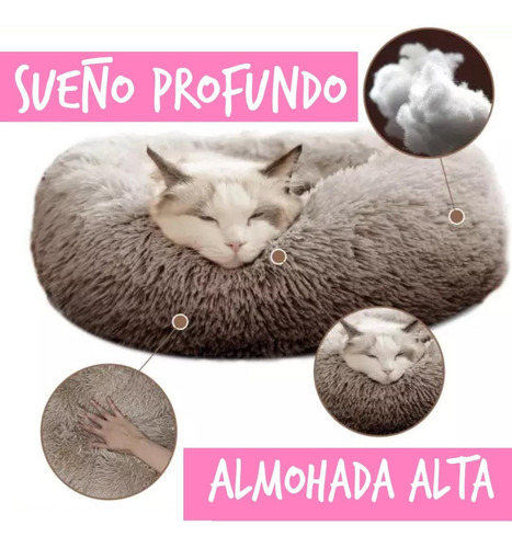 Imagen 6 de 10 de Cama Antiestrés Peluda Para Perros Y Gatos 40 Cm Originales