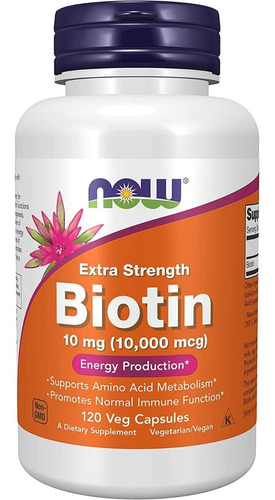 Biotin 10000 Mcg 120 Capsulas Now