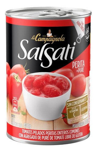 Imagen 1 de 4 de Tomate Pelado Perita Salsati La Campagnola Mediano
