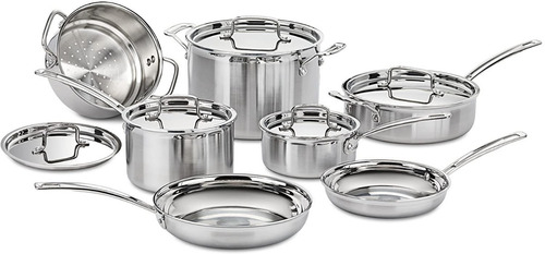 Bateria De Cocina Cuisinart Pro 12 Piezas Acero Inoxidable