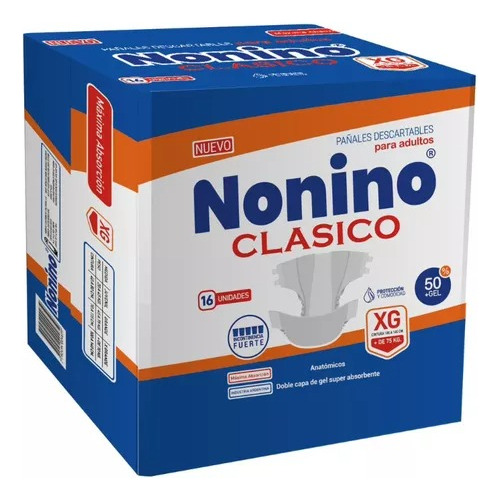 Nonino Anatómicos Elastizados Clasico Xg 16 Pañales