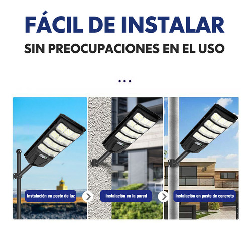 Lámpara Solar Exterior 288 Led Panel IP65 lmpermeable Sensor de Movimiento para Jardin Suburbano Garaje Alumbrado Luz