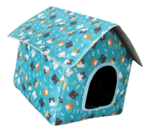 Abrigo Para Gatos De Rua Ao Ar Livre, Casa Para Cães Azul