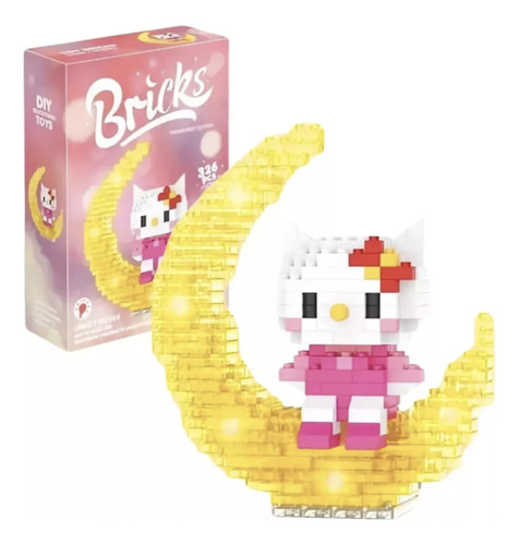 Set Bloques Armables Hello Kitty Con Led +50 Stickers Sanrio