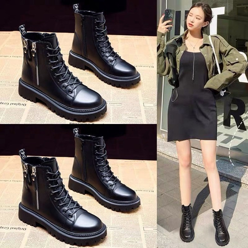 Bota Rocker Negro Combat Mujer Plataforma Militar Oferta