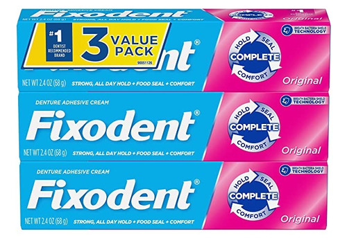 Fixodent Dentadura Adhesiva 3un - g a $1324