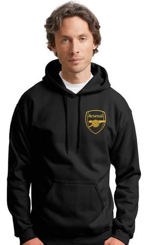 Buzo Canguro Capucha De Equipos Futbol Unisex Frisa Oro
