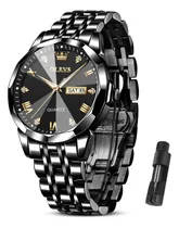 Comprar Reloj Olevs Para Hombre, Relojes Negros Para Hombre, Esfera