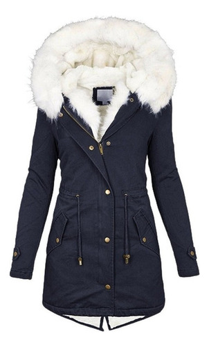 Chaqueta Acolchada De Lana Parka De Peluche Femenina