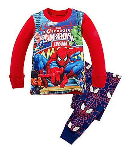 Conjunto De Ropa De Manga Larga De Pijama Para Niño Spider-m