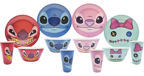 Juego De Vajilla Fun Kids Stitch 1762-46 De 12 Piezas Multic