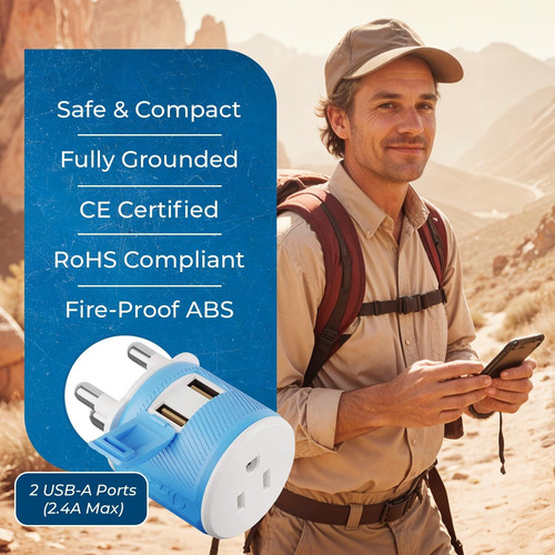 Adaptador De Enchufe Israel 3 En 1 (adaptador Tipo H) Con