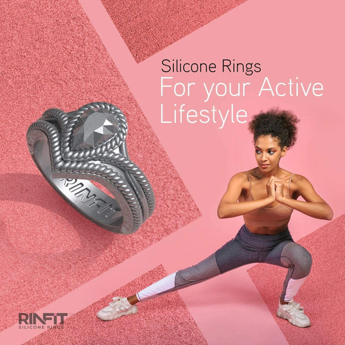 Silicone Wedding Ring For Women By Rinfit Rings - 2 Pack  S