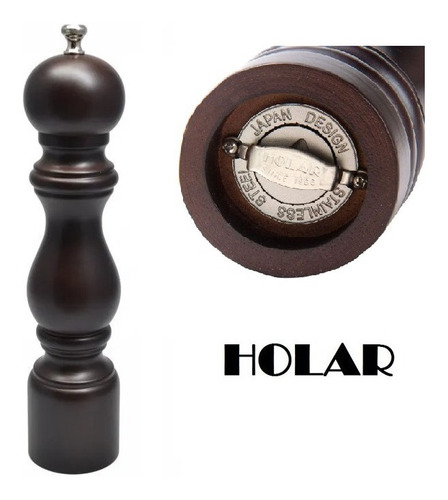 Molinillo Pimienta Holar 13cm Madera Acero Calidad