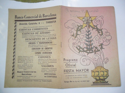 Fiesta Mayor Tarrega 1941 Santas Espinas Virgen Del Alba