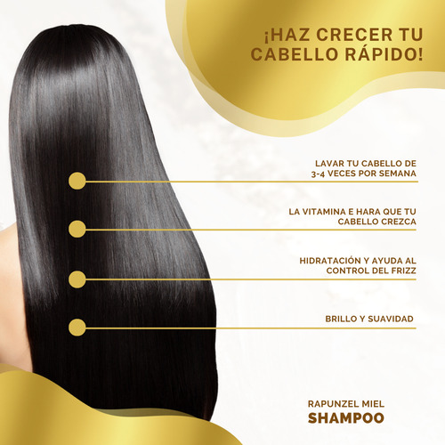 3 Set Shampoo Miel Vitamina E Crece Brillo Anti Caspa Caida