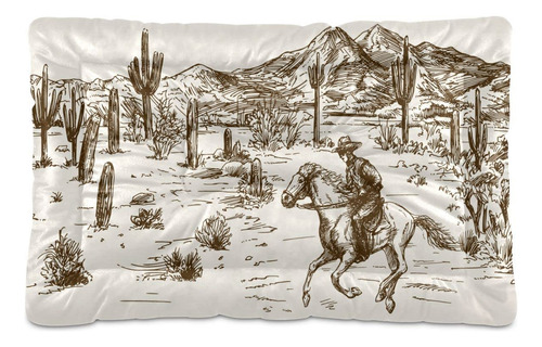 Qilmy Western Desert Cowboy - Cama Para Perro Y Gato, Colch.