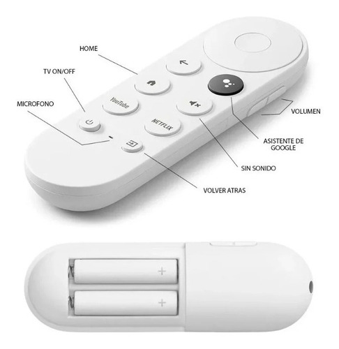 Imagen 4 de 10 de Google Chromecast 4ta Generacion 4k Blanco Con Control