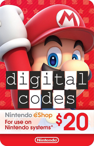 Nintendo Eshop Switch / U / 3ds Usa 20 Usd Digital Codes