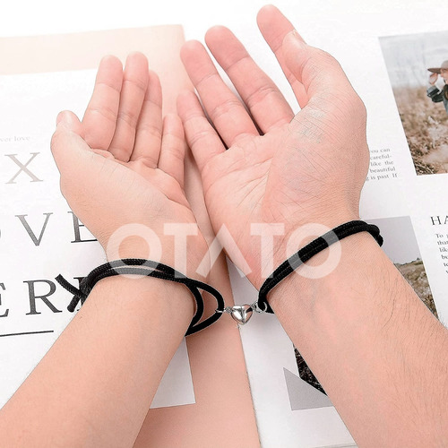 Imagen 5 de 10 de Pulsera Para Parejas Iman Dije Corazon Para Compartir