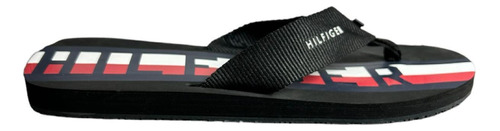 Sandalias Tommy Hilfiger Negro Con Bandera En La Plantilla