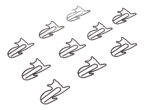 Clips Metálicos Para Papel, 100 Unidades, Con Forma De Gato,