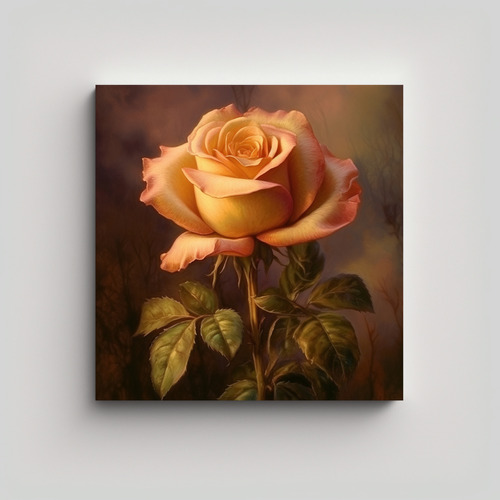 Cuadro De Pared En Tela Sublimada Rose Bloom 30x30cm Flores