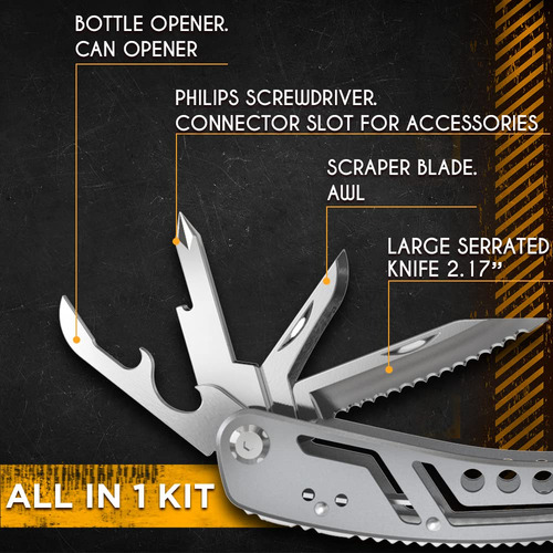 Multiherramienta Con Mini Herramientas Cuchillo Alicates Mej