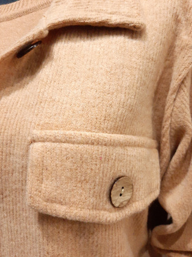 Saco Abrigado Camisaco Lanilla Mujer