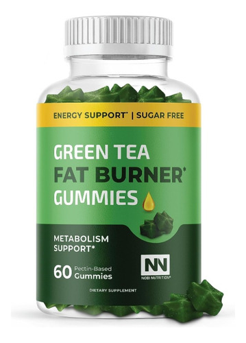 Nobi, Gomitas De Té Verde, 60 Green Tea Fat Burner Gummies