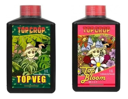 Fertilizante Top Crop Combo X 2 Veg Bloom Flora Y Vege 1lt