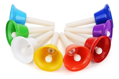 Kit De 8pcs Campanas De Percusión De Mano Orff Instrumentos