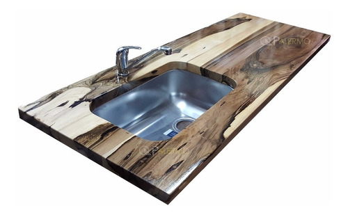 Imagen 7 de 10 de Mesada Barra Desayunador Madera Guayubira 4cm X 80x140 Cm