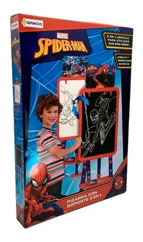 Pizarra Spiderman Con Soporte 2 En 1 Tapimovil
