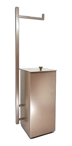 Lixeira Inox Quadrada Com Papeleira Corten Ref. Deca
