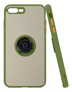 Funda Case For iPhone 7 Plus Ahumado Con Anillo Verde Claro