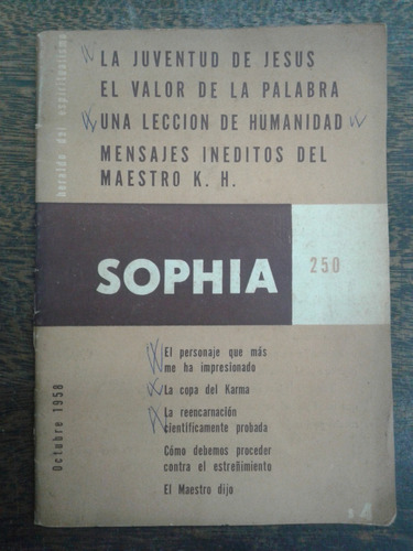 Sophia Nº 250 * Octubre 1958 * Nueva Era * Filosofia *