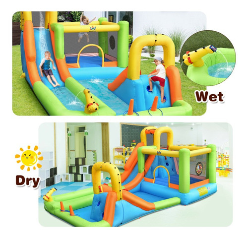 Tobogán Inflable Acuático 8 En 1 Sin Bomba Gpl