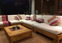 Comprar Sillón Esquinero Madera Palet Pallets O Eucalipto Jardín Ext