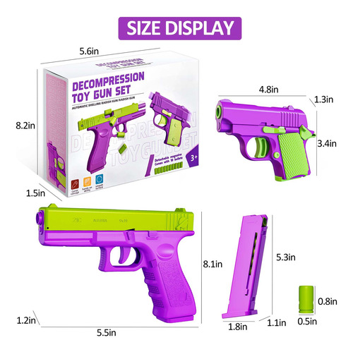 Shell Ejecting Toy 1911 Llessoo, 2 Paquetes, Fidget Toys, Co