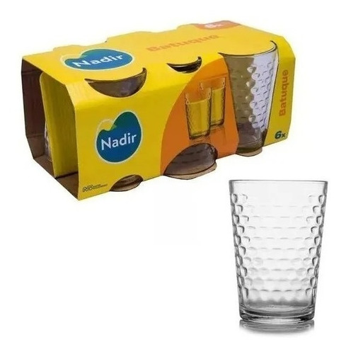 Vaso Vidrio Nadir Batuque 280ml Multiuso Pack X6 Unidades