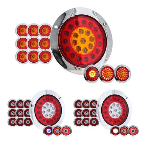 10 Plafon Redondo 24 Led Bicolor 4 Funciones Bisel Cromo F1