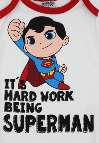 Imagen 2 de 7 de Pañalero Superman Con Frase Dc Comics Original Ropa Bebe