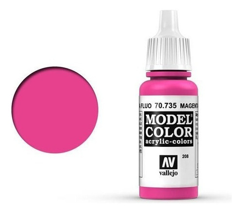 Vallejo Model Color 17ml Pintura Acrílica Color 208 Magenta Fluorescente 70.735