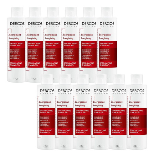 Combo X12 Dercos Shampoo Energizante Anticaída 200 Ml