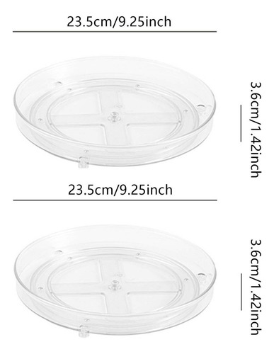 Z 2pcs Lazy Turntable Organizador 23,5 Cm X 23,5 Cm X 3,6 Cm