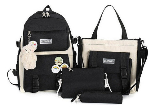 Bolso Lona Adolescentes Conjunto Bolso Escolar Bolsa De Oso