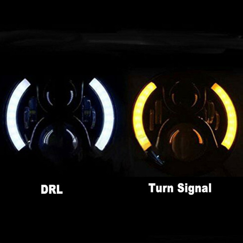 12v/24v Motocicleta Led Faro Delantero Redondo Retro Intermi