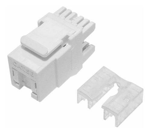 Conector Keystone Rj45 Cat6 Anti-pó Branco Pacote Com 4 Pçs