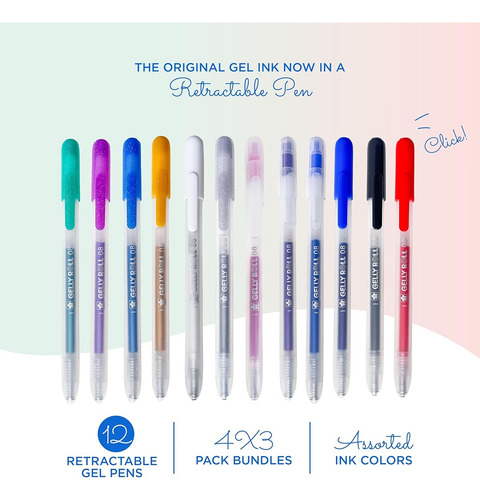 Lapiceros De Gel Retractiles Sakura Gelly Roll De Color Transparente Multicolor